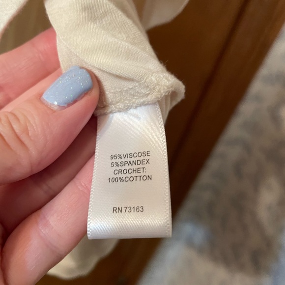 Cupio Top Ecru Crochet Neck M Women - Picture 4 of 6